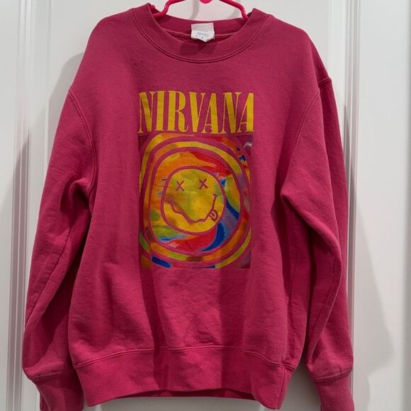 NIRVANA Other - NIRVANA Pink Graphic Kids Sweatshirt